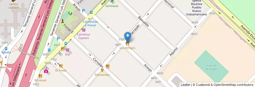 Mapa de ubicacion de Los Amigos, Villa Lugano en 阿根廷, Ciudad Autónoma De Buenos Aires, 布宜诺斯艾利斯, Comuna 8.