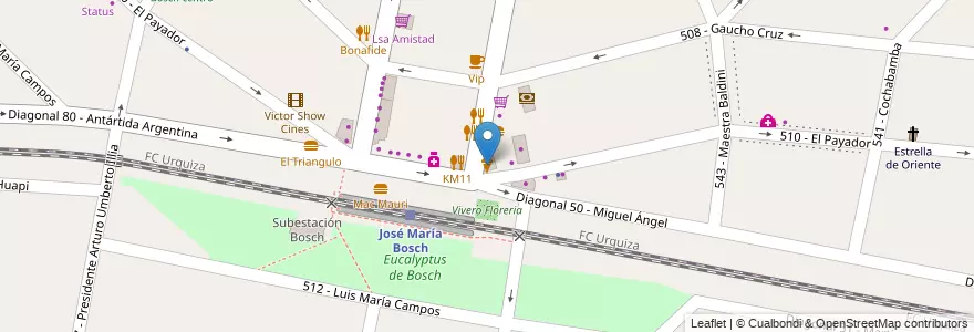 Mapa de ubicacion de Los Amores en アルゼンチン, ブエノスアイレス州, Partido De Tres De Febrero, Villa Bosch.