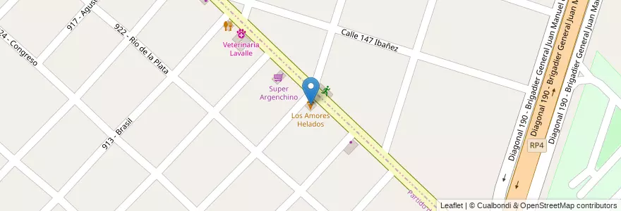 Mapa de ubicacion de Los Amores Helados en Argentinien, Provinz Buenos Aires, Partido De General San Martín.