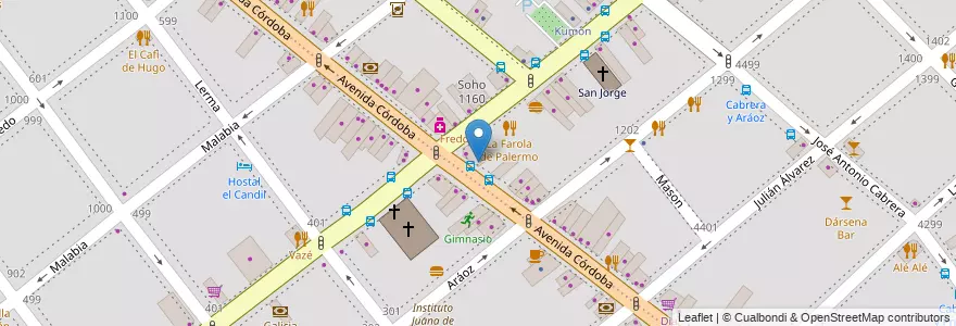 Mapa de ubicacion de Los Amores, Palermo en الأرجنتين, Ciudad Autónoma De Buenos Aires, Buenos Aires, Comuna 15.