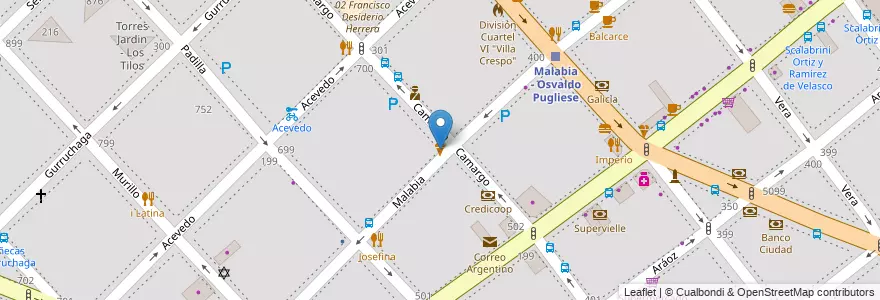 Mapa de ubicacion de Los Amores, Villa Crespo en Argentinië, Ciudad Autónoma De Buenos Aires, Buenos Aires.