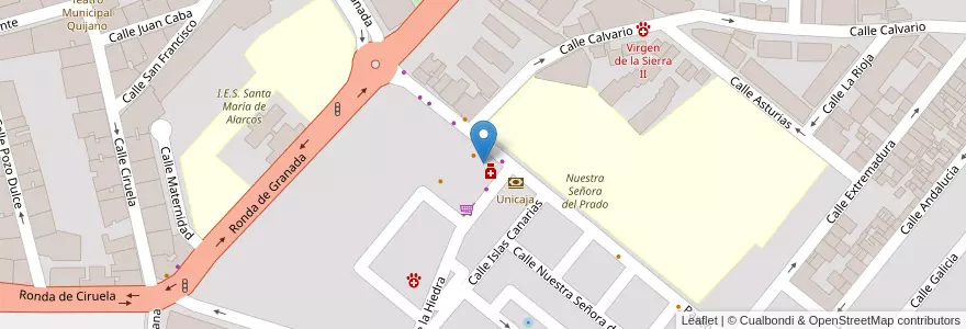 Mapa de ubicacion de Los Ángeles en スペイン, カスティーリャ＝ラ・マンチャ州, Ciudad Real, Campo De Calatrava, Ciudad Real.