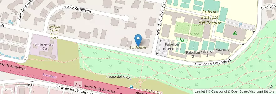 Mapa de ubicacion de Los Ángeles en Испания, Мадрид, Мадрид, Área Metropolitana De Madrid Y Corredor Del Henares, Мадрид.