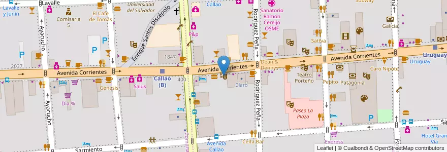 Mapa de ubicacion de Los Angeles, San Nicolas en الأرجنتين, Ciudad Autónoma De Buenos Aires, Buenos Aires.