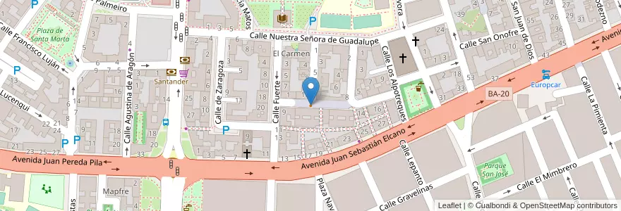 Mapa de ubicacion de Los Arcos en Spanje, Extremadura, Badajoz, Tierra De Badajoz, Badajoz.