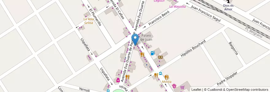 Mapa de ubicacion de Los Bajitos en Arjantin, Buenos Aires, Partido De Malvinas Argentinas, Grand Bourg.