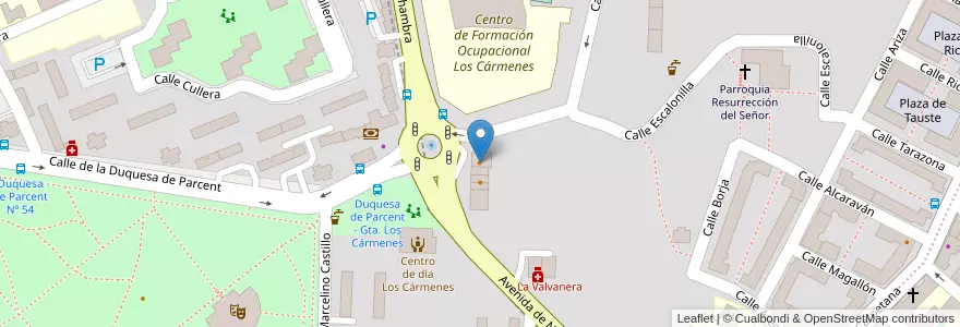 Mapa de ubicacion de Los Cármenes Pulpería Caracolería en Sepanyol, Comunidad De Madrid, Comunidad De Madrid, Área Metropolitana De Madrid Y Corredor Del Henares, Madrid.