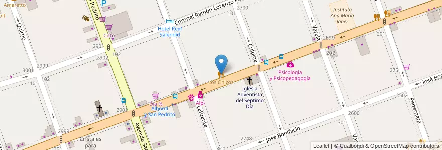 Mapa de ubicacion de Los Chicos, Flores en Arjantin, Ciudad Autónoma De Buenos Aires, Comuna 7, Buenos Aires.