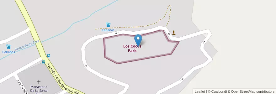 Mapa de ubicacion de Los Cocos Park en Argentinien, Provinz Córdoba, Departamento Punilla, Pedanía Dolores, Municipio De Los Cocos.