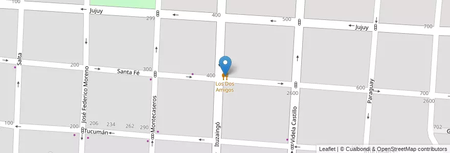Mapa de ubicacion de Los Dos Amigos en الأرجنتين, تشيلي, Mendoza, Departamento Capital, Ciudad De Mendoza.