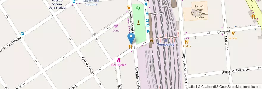 Mapa de ubicacion de Los Dos Cañones en Arjantin, Buenos Aires, Partido De Lomas De Zamora, Temperley.