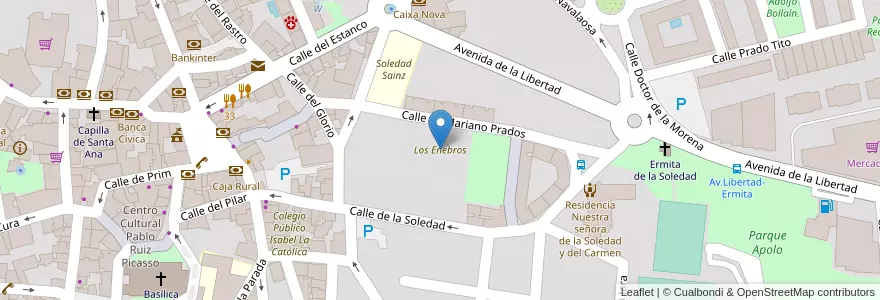 Mapa de ubicacion de Los Enebros en إسبانيا, منطقة مدريد, منطقة مدريد, Cuenca Alta Del Manzanares, Colmenar Viejo.