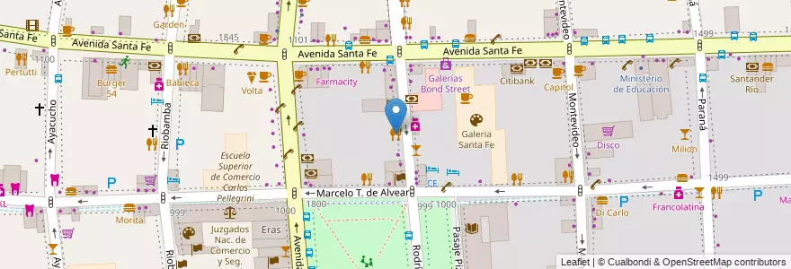 Mapa de ubicacion de 中国餐馆(cooking mama) en 阿根廷, Ciudad Autónoma De Buenos Aires, Comuna 2, 布宜诺斯艾利斯.