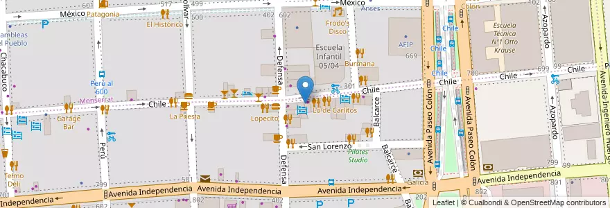 Mapa de ubicacion de Los Gauchos, San Telmo en Argentine, Ciudad Autónoma De Buenos Aires, Comuna 1, Buenos Aires.