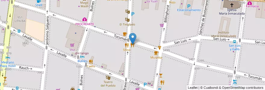Mapa de ubicacion de Los gigantes de la pizza, Almagro en Argentine, Ciudad Autónoma De Buenos Aires, Comuna 5, Buenos Aires.