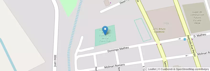 Mapa de ubicacion de Los Gorilas Rugby Club y Cruz del Eje Cavis Club en Аргентина, Кордова, Departamento Cruz Del Eje, Municipio De Cruz Del Eje, Pedanía Cruz Del Eje, Cruz Del Eje.