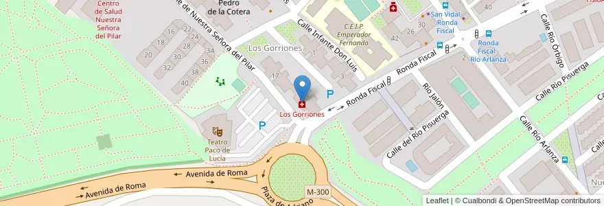 Mapa de ubicacion de Los Gorriones en Sepanyol, Comunidad De Madrid, Comunidad De Madrid, Área Metropolitana De Madrid Y Corredor Del Henares, Alcalá De Henares.
