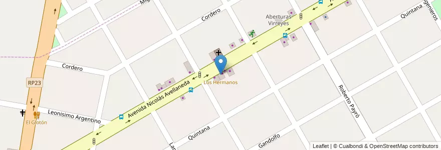 Mapa de ubicacion de Los Hermanos en Argentinië, Buenos Aires, Partido De San Fernando, Victoria, Virreyes.