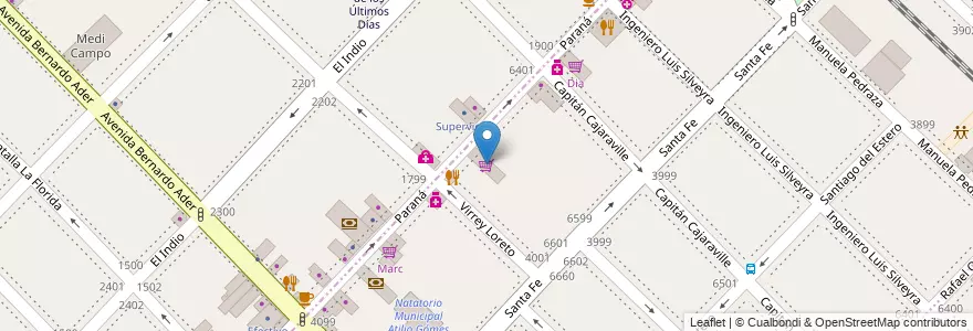 Mapa de ubicacion de Los Hermanos en Arjantin, Buenos Aires, Partido De San Isidro, Villa Adelina.