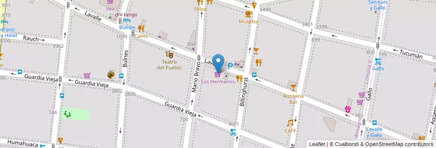 Mapa de ubicacion de Los Hermanos, Almagro en Argentinien, Ciudad Autónoma De Buenos Aires, Comuna 5, Buenos Aires.
