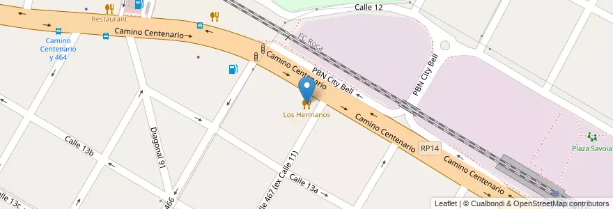 Mapa de ubicacion de Los Hermanos, City Bell en Argentinien, Provinz Buenos Aires, Partido De La Plata, City Bell.