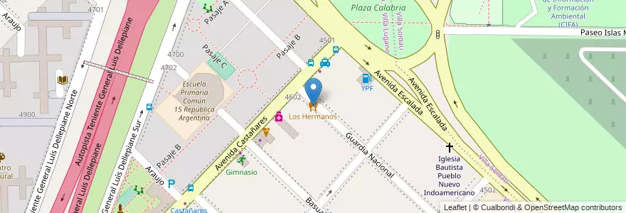 Mapa de ubicacion de Los Hermanos, Villa Lugano en Arjantin, Ciudad Autónoma De Buenos Aires, Buenos Aires, Comuna 8.
