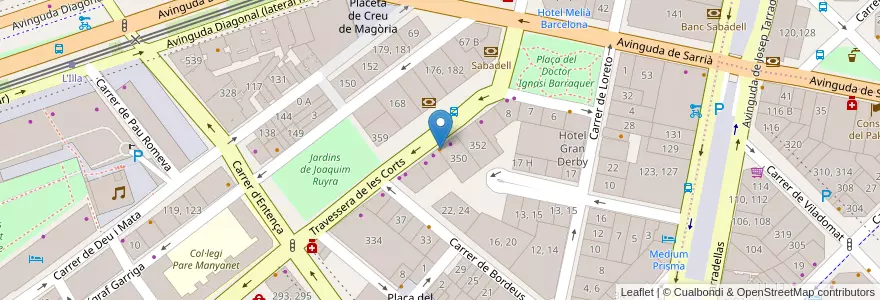 Mapa de ubicacion de Los Jardines en Испания, Каталония, Барселона, Барселонес, Барселона.