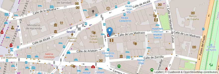 Mapa de ubicacion de LOS MADRAZO, CALLE, DE,2 en إسبانيا, منطقة مدريد, منطقة مدريد, Área Metropolitana De Madrid Y Corredor Del Henares, مدريد.