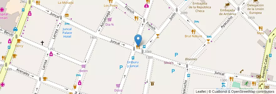 Mapa de ubicacion de Los Maestros, Recoleta en Argentina, Ciudad Autónoma De Buenos Aires, Comuna 2, Buenos Aires.