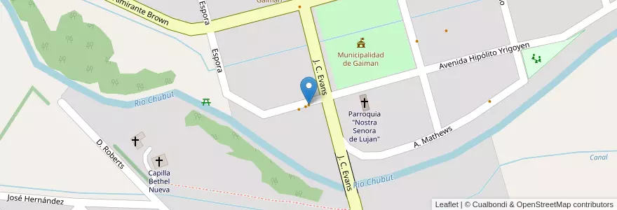 Mapa de ubicacion de Los Majores Sabores en الأرجنتين, شوبوت, Departamento Gaiman, Gaiman, Gaiman.