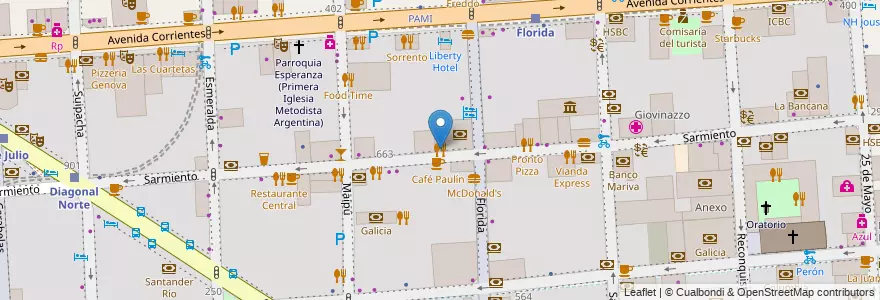 Mapa de ubicacion de Los Mejores Sandwiches, San Nicolas en Arjantin, Ciudad Autónoma De Buenos Aires, Comuna 1, Buenos Aires.