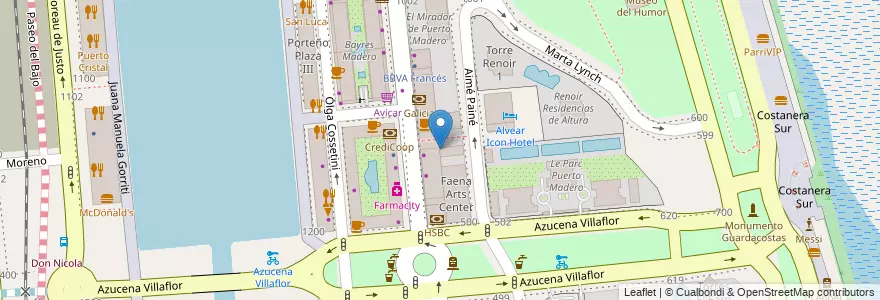 Mapa de ubicacion de Los Molinos Building, Puerto Madero en Arjantin, Ciudad Autónoma De Buenos Aires, Comuna 1, Buenos Aires.