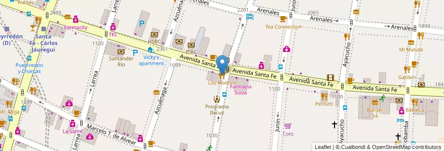 Mapa de ubicacion de Los Molinos, Recoleta en الأرجنتين, Ciudad Autónoma De Buenos Aires, Comuna 2, Buenos Aires.