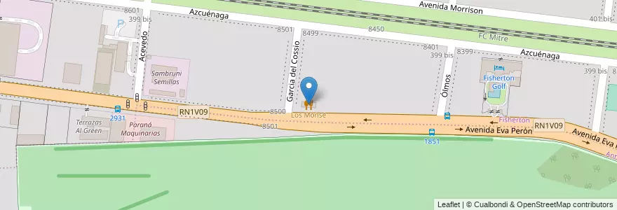 Mapa de ubicacion de Los Monse en 阿根廷, Santa Fe, Departamento Rosario, Municipio De Rosario, 罗萨里奥.