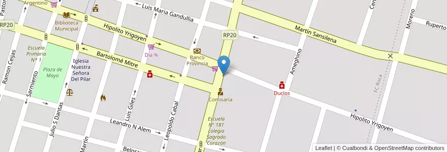 Mapa de ubicacion de Los Montes en Argentinië, Buenos Aires, Partido De General Paz, Ranchos.