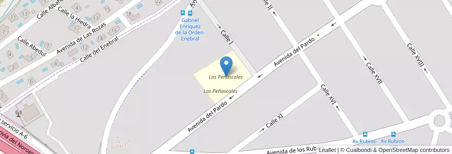 Mapa de ubicacion de Los Peñascales en إسبانيا, منطقة مدريد, منطقة مدريد, Área Metropolitana De Madrid Y Corredor Del Henares, Las Rozas De Madrid.