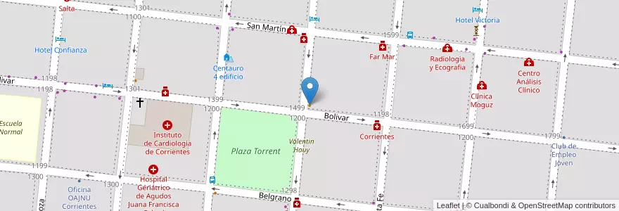 Mapa de ubicacion de Los Pinos en 아르헨티나, Corrientes, Departamento Capital, Corrientes, Corrientes.