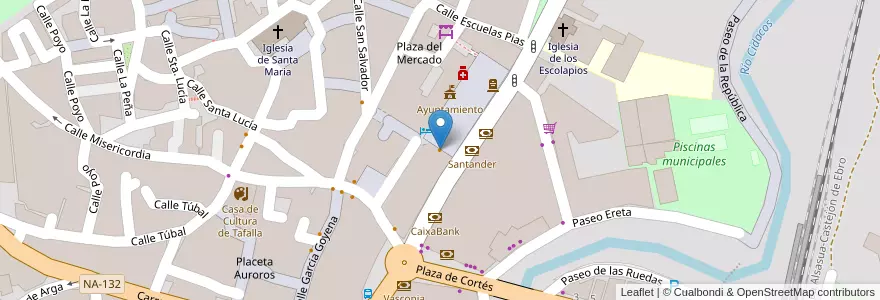 Mapa de ubicacion de Los porches de la plaza en Испания, Наварра, Наварра, Tafalla.