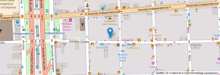 Mapa de ubicacion de Los Robles, Constitucion en 아르헨티나, Ciudad Autónoma De Buenos Aires, Comuna 1, 부에노스아이레스.