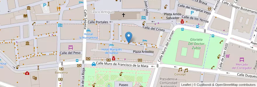 Mapa de ubicacion de Los Rotos de San Juan en スペイン, ラ・リオハ州, La Rioja, Logroño.