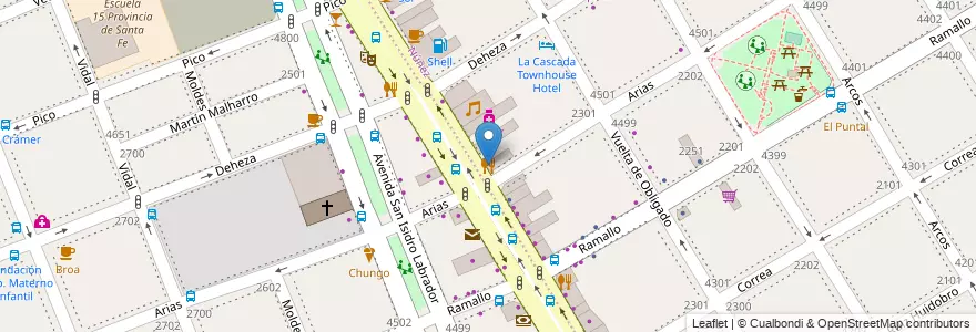 Mapa de ubicacion de Los Sauces, Nuñez en Arjantin, Ciudad Autónoma De Buenos Aires, Buenos Aires, Comuna 13.