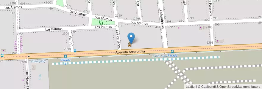 Mapa de ubicacion de Los Solares en 阿根廷, Santa Fe, Departamento Rosario, Municipio De Funes, Funes.
