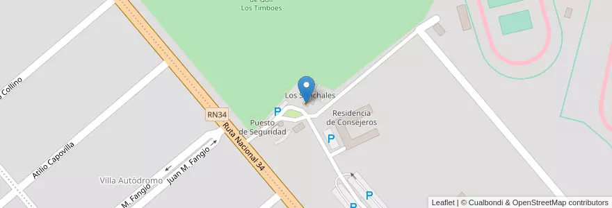 Mapa de ubicacion de Los Sunchales en Arjantin, Santa Fe, Departamento Castellanos, Municipio De Sunchales.