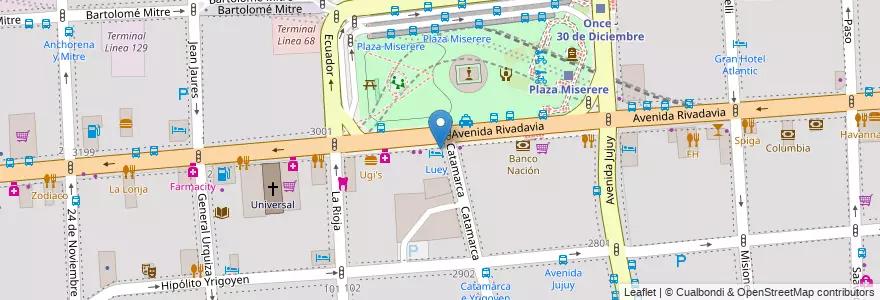 Mapa de ubicacion de Los Talentos, Balvanera en Argentinië, Ciudad Autónoma De Buenos Aires, Comuna 3, Buenos Aires.