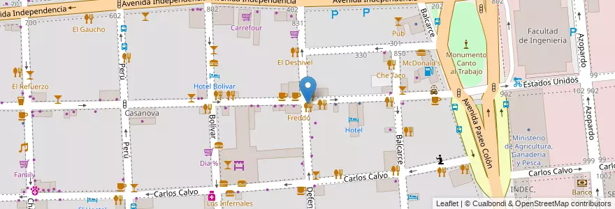 Mapa de ubicacion de Los Talentos, San Telmo en Аргентина, Буэнос-Айрес, Comuna 1, Буэнос-Айрес.