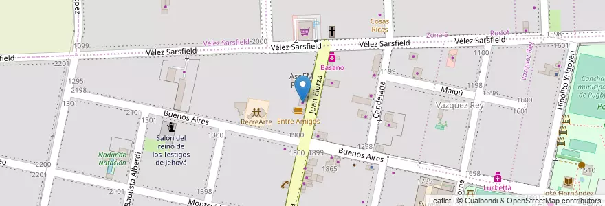 Mapa de ubicacion de Los Tíos en Arjantin, Santa Fe, Departamento Rosario, Municipio De Funes, Funes.