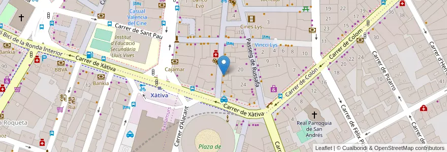 Mapa de ubicacion de Los Toneles en 스페인, Comunitat Valenciana, València / Valencia, Comarca De València, València.