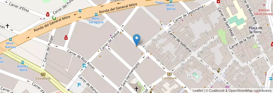 Mapa de ubicacion de L'Osteria del Contadino en スペイン, カタルーニャ州, Barcelona, バルサルネス, Barcelona.