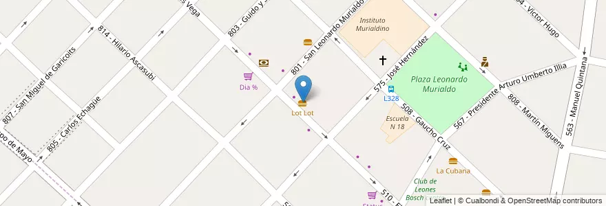 Mapa de ubicacion de Lot Lot en アルゼンチン, ブエノスアイレス州, Partido De Tres De Febrero, Villa Bosch.