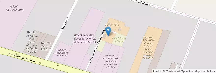 Mapa de ubicacion de Lote Privado + Olivar en Arjantin, Şili, Mendoza, Departamento Maipú, Maipú.
